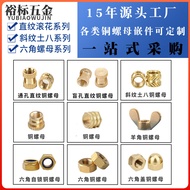 Pre-Buried Parts Copper Nut Injection Copper Nut A-Type Through Hole Straight Grain Knurled Hot Melt