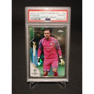 2019-20 Topps Chrome UCL Sapphire Edition Green Refractor /75 Ederson 89 PSA 10
