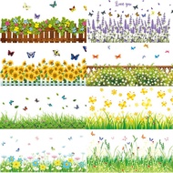 【wuxiang】Room Decoration Baseboard Flower Wall Stickers