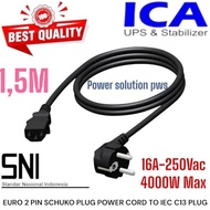 ICA Power Cord Cable C13 to AC CEE/ & Schuco 1.5m 1.5mm Most