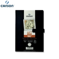 Canson 180 Artbook สมุด Crobart  หนา 96 g. 80 แผ่น ปกแข็ง ขนาด 14 x 21.6 ซม.- สีดำ
