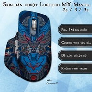 Logitech MX Master 2s / 3 / 3s mouse Skin Gundam model 02 | 3m Anti-slip Film Sticker