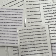 Stiker Nama Sticker Name for Student A3 Sticker Nama Buku Sekolah Waterproof Transparent Name Sticker Kalis Air