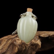 清末民初-和闐玉-薰香瓶(高4.4公分)