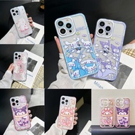 Cartoon Melody Kuromi Rabbit Pattern Phone Case For Vivo V21 V21E V7 Plus Y51A Y33 Y53S X21 X21i Casing Camera Protection Soft TPU Transparent Cover