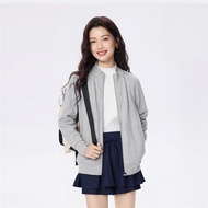 [ Online Exclusive ] Giordano Womens เสื้อผู้หญิง French Terry Knit Jacket (Beau Monde) 13373801001 