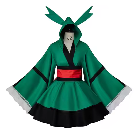 My Hero Academia Midoriya Izuku Deku Kimono Dress Battle Lolita Maid Dress Deku Cosplay Costume Hall