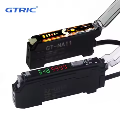 GTRIC Fiber Optic Sensor Amplifier 10-30V DC 3-wire NPN PNP E3X-NA11 E3X-NA41 High Precision Optical