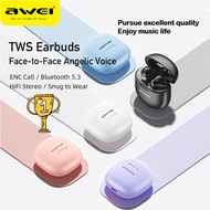 AWEI T68 ENC Earbuds Heavy Bass TWS Wireless Sports Earphone Bluetooth 5.0 Earbud Headset Gaming Earphones Headphone