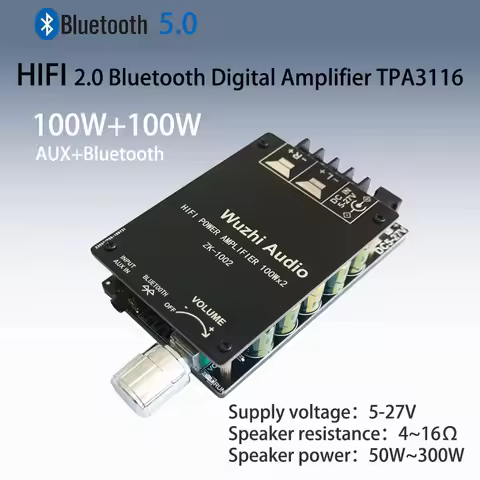 ZK1002L 1002 502L 502C HIFI 100WX2 TPA3116 Bluetooth 5.0 High Power Digital Amplifier Stereo Board A