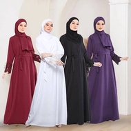 yeleedon Elle Zahraa Abaya Khadeeja Jubah Tunang Nikah Plain Lace Simple Loose Wudhuk Friendly Muslimah Long Dress Labuh