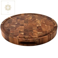 Acacia Wood End Grain Cutting Boards Wooden Butcher Block Meat Cutting Wood Thick Board Round Wood C