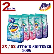 ★68% OFF★ 3x / 5x  Kao Attack Detergent Powder 800g / Hygiene Protection / Plus Softener / Violet Perfume