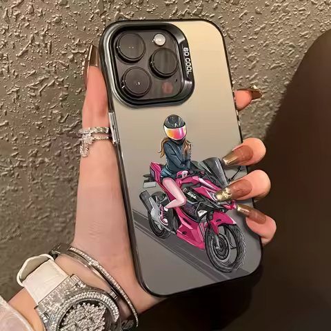 Beautiful Girl Motorcycle Phone Case for vivo Y03 Y78 Y36 Y100 Y27 Y17s Y16 Y02 Y22s V30e V40 V27e V