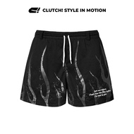 CLUTCH! FLAME MESH SHORTS (Double-layer mesh above-the-knee SHORTS)