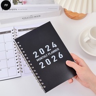 PW 29 sheets 2024-2026 Monthly Planner Black PVC Waterproof Cover Monthly Calendar July 2024 to June