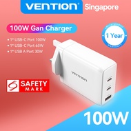 Vention 100W GaN Charger USB C Multiport Charger 3-Ports USB Charging Station GaN Fast Charger Power