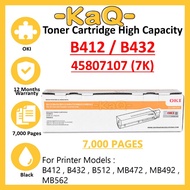 OKI Toner Cartridge B412 B432 High Capacity 45807107 7K B412 B432 B512 MB472 MB492 MB562 Printer Mod