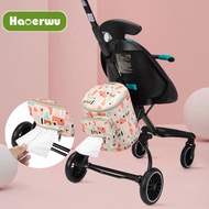 กระเป๋าแขวนรถเข็นเด็กทารก HAOERWU อุปกรณ์เสริมสำหรับเดินตะกร้าใส่ของกระเป๋าเก็บของรถเข็นเด็ก