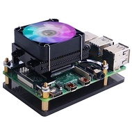 52Pi Raspberry Pi 4 Fan, Raspberry Pi Low-Profile CPU Cooler with RGB Cooling Fan and Raspberry Pi H