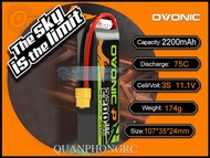 Ovonic 2200mAh 3S 75C 11.1V LiPo Battery XT60 Plug Dành cho máy bay điều khiển