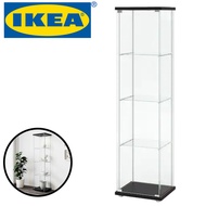 IKEA Detolf 4 Tier Multifunction Glass Door Cabinet 43x163 cm Rak Kaca