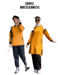 Setelan Baju Olahraga Couple Pria Wanita Muslim Kekinian Setelan Sport Senam Jogging Yoga Tenis Bers