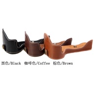 PU Leather Camera Half Body Cover Bag For Sony A6000 A6100 A6300 A6400 Camera