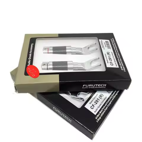 Furutech CF-201(R) Copper Rhodium Plated Carbon connectors plugs Y Spade Original box