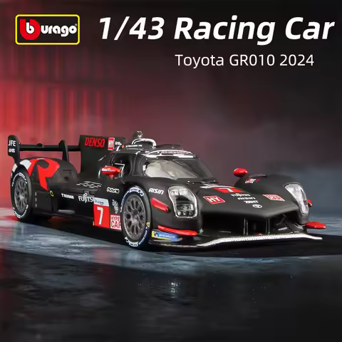 Bburago 1:43 Toyota GR010 Hybrid 2024 7# Alloy Car Model Diecast Vehicles Racing Collectible Ornamen