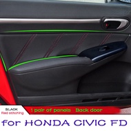 1คู่รถแผงประตูฝาครอบหนังสำหรับ Honda Civic 2006 2007 2008 2009 2010 2011 FD แก้ไขประตูผนังหนังรถอุปกรณ์เสริม