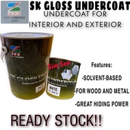 UnderCoat Gloss Cat Minyak Putih Cat Kayu Cat Besi Skk Paint Wood Paint Steel 1Litre/5Litre