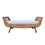 Rattan sofa lounge chair w cushion Rattan long bench webbing Pelamin rotan kerusi panjang kusyen ban