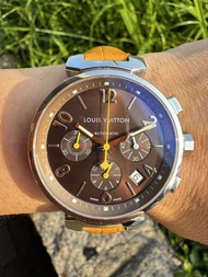 全套 LV 路易威登男裝TAMBOUR(Q1121 )計時款 手錶
