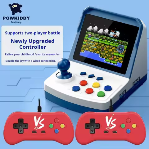 Powkiddy A6plus Mini Retro Arcade Game Console 3.2 Inch Lcd Screen Double Player Gaming Console Home