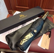 全新BURBERRY風格高級晴雨傘｜巴寶利同款 自動開合 三折8骨 防UV防曬 配禮盒傘套 香港直送