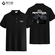 เสื้อโปโลแขนสั้น Ford F-250 สำหรับผู้ชาย ร้านซ่อมรถยนต์ ผ้าฝ้ายผสม แฟชั่นฤดูร้อน 2022 แขนสั้น พิมพ์ล