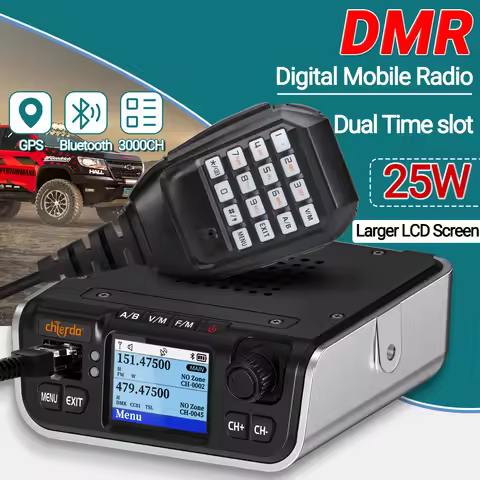 Chierda M520D Dual Band DMR Digital Mobile Radio 25W GPS Dual Mode Analog Dual Time Slot Bluetooth 3