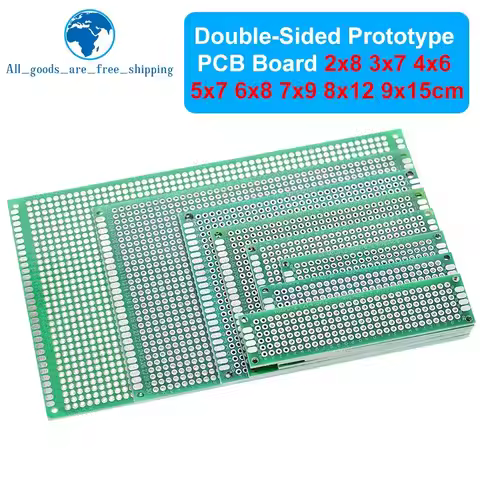 TZT 2x8 3x7 4x6 5x7 6x8 7x9 8x12 9x15 cm Double Side Prototype Diy Universal Circuit Board Protoboar