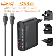 LDNIO A6140C PD3.0 140W PD140W GaN LED 6 Port Notebook Laptop International Worldwide Global UK CN U