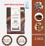 [READY STOCK] Callebaut Chocolate 811 (2.5kg) Original Packing 嘉利宝纯脂黑巧克力