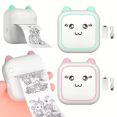 Mini Printer Thermal Adhesive Label Sticker Printer Bluetooth Mini Pocket Label Notes Printer for Ho