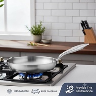 Frying Pan 410 Stainless Steel Frying Pan Uncoated Fry Pan For Daily Cooking