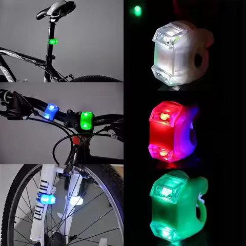 2LED Bike Bicycle Head Silicone Front Rear Wheel Tail Flash Cycling Light Lamp Frog Lamp