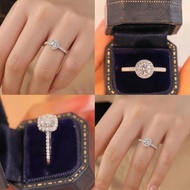 Rings Classic Round Square Setting 1 Carat Eight Heart Eight Arrow Zircon Moissanite Like Open Rings