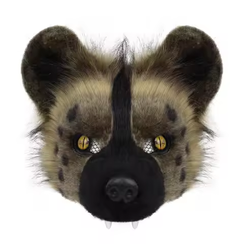 Archi Handwork Furry Fursuit Kigurumi Animal Hyena Mask Tail Halloween Hyaenidae Masks Cosplay Props