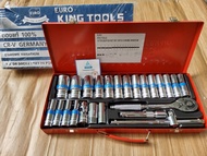King Tools ชุดบล็อกยาว บล็อกชุด 24 ชิ้น ขนาด 1/2" (4 หุน) 6เหลี่ยม ของแท้ มีใบรับประกัน พร้อมส่งจากB