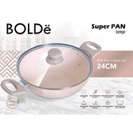 BOLDe Super Pan 2 Ear Wok (Wok) 24cm + Lid Beige