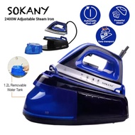 SOKANY 2400 Watt Steam Iron Seterika Stimer with 1.2L Water Tank