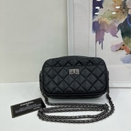 Chanel 香奈兒 2.55 黑銀相機包 25開
